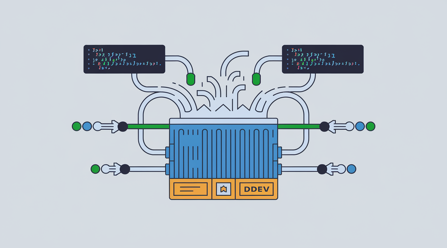 abstract view of DDEV automated tests